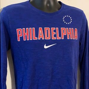 Philadelphia 76ers blue long sleeve T-shirt Nike